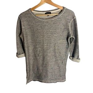 Topshop Acrylic/Linen Rainbow Knit Rolled Sleeve Sweater